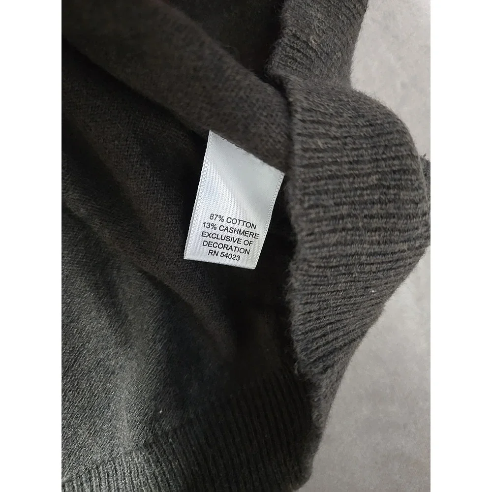 Banana Republic Brown Cotton Cashmere V-Neck Knit Elbow‎ Pad Sweater Men's Sz M